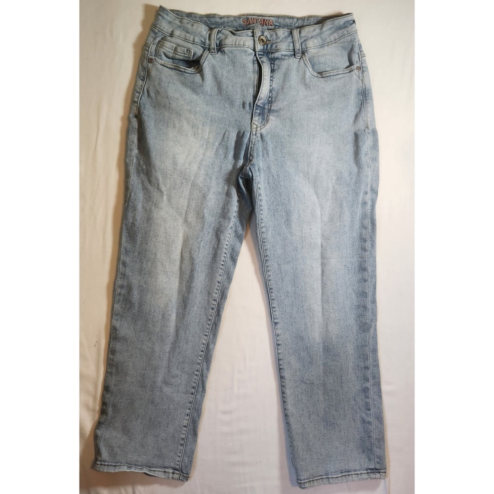 Santana Jeans Womens 12 Light Wash Straight Leg Stretch Denim Blue